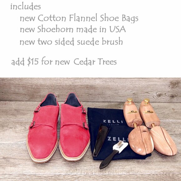 * NIB * $495 Nordstrom ZELLI Italia 11 M Red Goatskin Suede * add $15 Trees main image 5